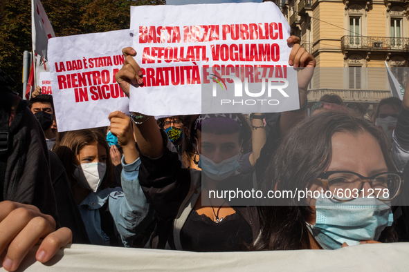 Students strike against the way the Italian government managed, with delays and failures, the restart of the school year 2020/2021, followin...