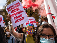 Students strike against the way the Italian government managed, with delays and failures, the restart of the school year 2020/2021, followin...