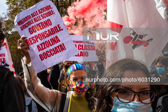 Students strike against the way the Italian government managed, with delays and failures, the restart of the school year 2020/2021, followin...