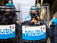 Police control the students strike against the way the Italian government managed, with delays and failures, the restart of the school year...