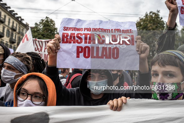 Students strike against the way the Italian government managed, with delays and failures, the restart of the school year 2020/2021, followin...