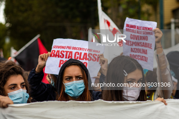 Students strike against the way the Italian government managed, with delays and failures, the restart of the school year 2020/2021, followin...