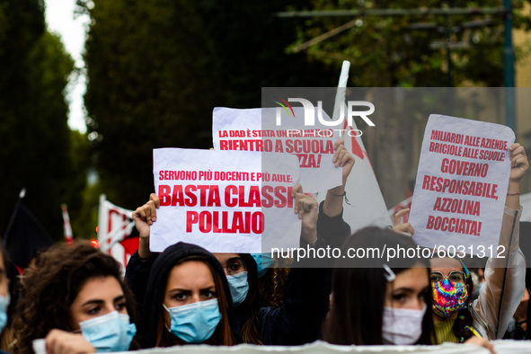 Students strike against the way the Italian government managed, with delays and failures, the restart of the school year 2020/2021, followin...