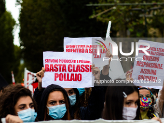 Students strike against the way the Italian government managed, with delays and failures, the restart of the school year 2020/2021, followin...