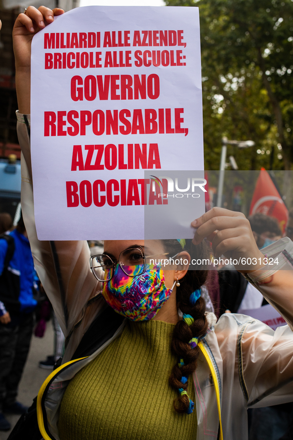 Students strike against the way the Italian government managed, with delays and failures, the restart of the school year 2020/2021, followin...