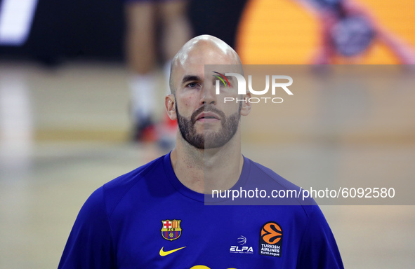 Nick Calathes during the match between FC Barcelona and Panathinaikos BC, corresponding to the week 4 of the Euroleague, played at the Palau...