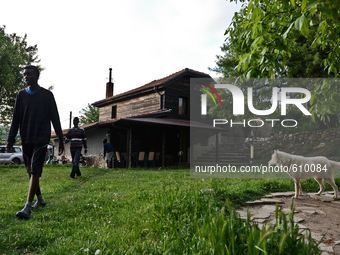 Rhys Gordon is having a walk through his house's yardon in the village of Kostur, Bulgaria May 12, 2015 (