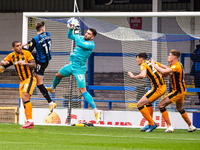 Keeper Matt Ingram of Hull City FC makes a save during the Sky Bet League 1 match between Rochdale and Hull City at Spotland Stadium, Rochda...
