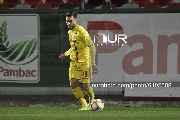 Denis Harut of Romania in action during the soccer match between Romania U21 and Malta U21 of the Qualifying Round for the European Under-21...
