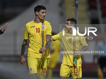 Dennis Man of Romania U21 in action during the soccer match between Romania U21 and Malta U21 of the Qualifying Round for the European Under...