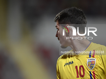 Dennis Man of Romania U21 in action during the soccer match between Romania U21 and Malta U21 of the Qualifying Round for the European Under...