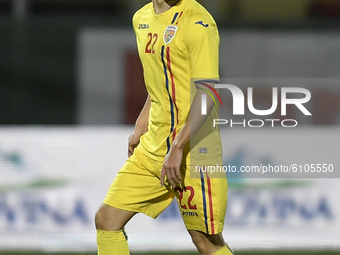 Darius Olaru Of Romania U21 in action during the soccer match between Romania U21 and Malta U21 of the Qualifying Round for the European Und...