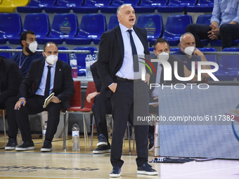 Pablo Laso during the match between FC Barcelona and Real Madrid, corresponding to the week 5 of the Euroleague, played at the Palau Blaugra...