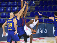 Trey Thompkins during the match between FC Barcelona and Real Madrid, corresponding to the week 5 of the Euroleague, played at the Palau Bla...