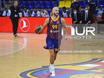 Nick Calathes during the match between FC Barcelona and Real Madrid, corresponding to the week 5 of the Euroleague, played at the Palau Blau...