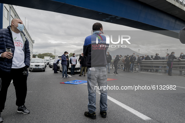 Whirpool Employees protest against the closer fabric in Naples, Italy on October 28, 2020  