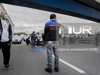 Whirpool Employees protest against the closer fabric in Naples, Italy on October 28, 2020  (