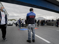 Whirpool Employees protest against the closer fabric in Naples, Italy on October 28, 2020  (