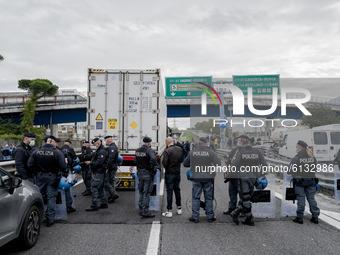 Whirpool Employees protest against the closer fabric in Naples, Italy on October 28, 2020  (