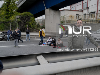 Whirpool Employees protest against the closer fabric in Naples, Italy on October 28, 2020  (