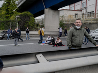 Whirpool Employees protest against the closer fabric in Naples, Italy on October 28, 2020  (