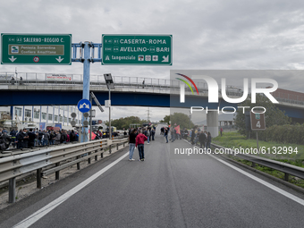 Whirpool Employees protest against the closer fabric in Naples, Italy on October 28, 2020  (