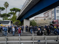 Whirpool Employees protest against the closer fabric in Naples, Italy on October 28, 2020  (