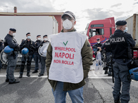 Whirpool Employees protest against the closer fabric in Naples, Italy on October 28, 2020  (