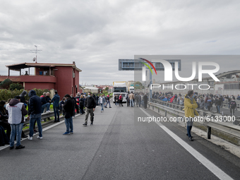 Whirpool Employees protest against the closer fabric in Naples, Italy on October 28, 2020  (