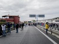 Whirpool Employees protest against the closer fabric in Naples, Italy on October 28, 2020  (