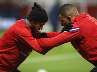 Paris Saint-Germain's French forward Kylian Mbappe and Paris Saint-Germain's Brazilian forward Neymar during the during the UEFA Champions L...