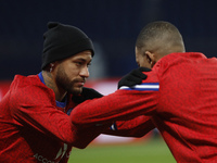 Paris Saint-Germain's French forward Kylian Mbappe and Paris Saint-Germain's Brazilian forward Neymar during the during the UEFA Champions L...