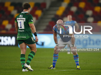 BRENTFORD, ENGLAND - NOVEMBER 29:Dan Cole of Leicester Tigers  during Gallagher Premiership between London Irish and Leicester Tigers at Bre...