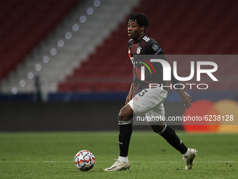 Arrey-Mbi of Bayern in action during the UEFA Champions League Group A stage match between Atletico Madrid and FC Bayern Muenchen at Estadio...