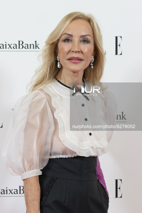  Carmen Lomana attends 'Elle 75th Anniversary' photocall at Centro Centro on December 15, 2020 in Madrid, Spain.  