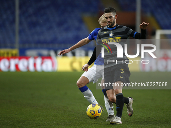 Roberto Gagliardini during Serie A match between Sampdoria v Inter in Genova, on January 6, 2021 (