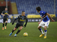Alexis Sánchez during Serie A match between Sampdoria v Inter in Genova, on January 6, 2021 (