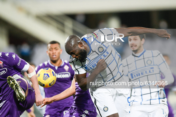 Romelu Lukaku of FC Internazionale during the Coppa Italia match between ACF Fiorentina and FC Internazionale at Stadio Artemio Franchi, Flo...