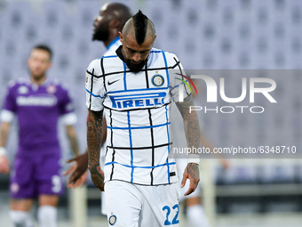 Arturo Vidal of FC Internazionale looks dejected during the Coppa Italia match between ACF Fiorentina and FC Internazionale at Stadio Artemi...