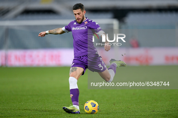 Cristiano Biraghi of ACF Fiorentina during the Coppa Italia match between ACF Fiorentina and FC Internazionale at Stadio Artemio Franchi, Fl...