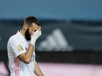 Karim Benzema of Real Madrid lament a failed occasion  during the Supercopa de Espana Semi Final match between Real Madrid and Athletic Club...