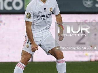 Marco Asensio of Real Madrid in action during the Supercopa de Espana Semi Final match between Real Madrid and Athletic Club at Estadio La R...