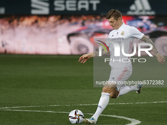 Toni Kroos of Real Madrid does passed during the Supercopa de Espana Semi Final match between Real Madrid and Athletic Club at Estadio La Ro...