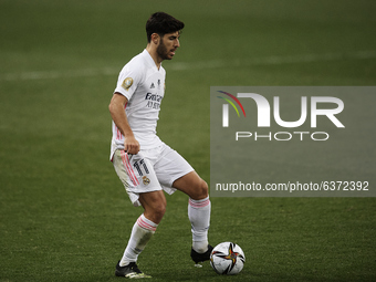 Marco Asensio of Real Madrid in action during the Supercopa de Espana Semi Final match between Real Madrid and Athletic Club at Estadio La R...