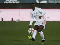 Ferland Mendy of Real Madrid does passed during the Supercopa de Espana Semi Final match between Real Madrid and Athletic Club at Estadio La...