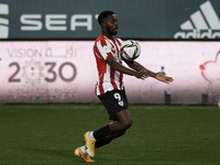 Inaki Williams of Athletic controls the ball during the Supercopa de Espana Semi Final match between Real Madrid and Athletic Club at Estadi...