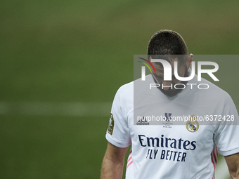 Karim Benzema of Real Madrid dejected during the Supercopa de Espana Semi Final match between Real Madrid and Athletic Club at Estadio La Ro...
