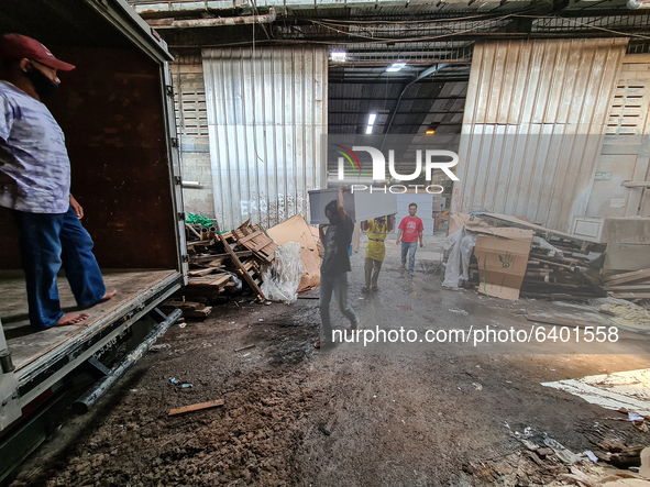 Coffin for Covid19 victim in Indonesia produced by Hakari Furniture at Tangerang, Banten, Indonesia, on February 2, 2021. The company produc...