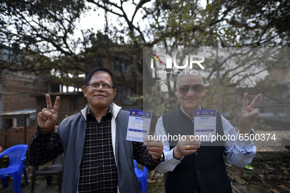 Nepalese People above 65 shows vaccination card after getting first dose of COVID19 vaccines developed by Oxford- AstraZeneca Plc at Bal Kum...