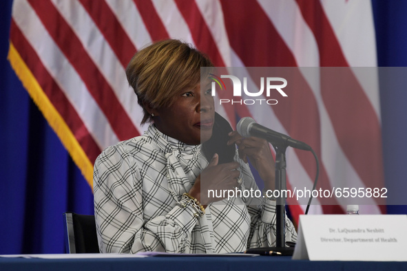 DC Director of Department of Health LaQuandra Nesbitt speaks during  a press conference about Covid19 Vaccines, Capitol Security and Homeles...